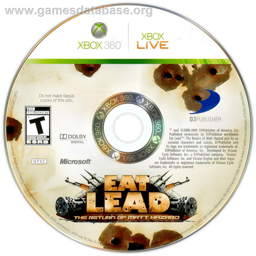 Eat Lead - The Return Of Matt Hazard - Microsoft Xbox 360 - Artwork - Cartridge